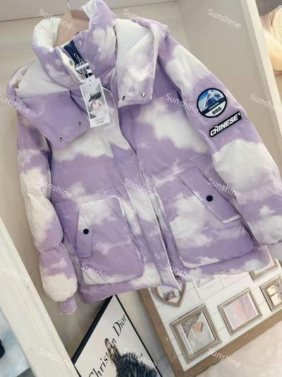 Abrigo de pluma impermeable diseño nube