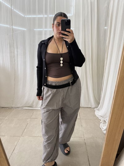 PANTALON BALLOON TARTAN