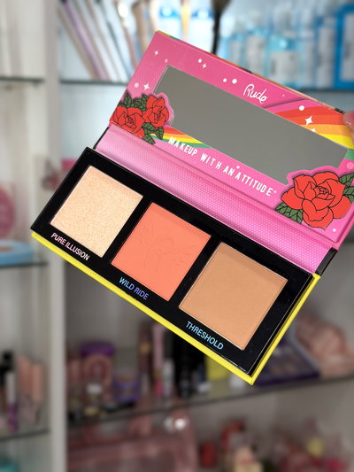 3D Face Palette Rude Rubor/Broncer/Iluminador