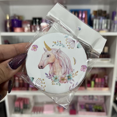 Espejo doble redondo de cartera