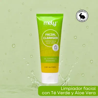 Leche de limpieza facial Té Verde y Aloe Vera Mely