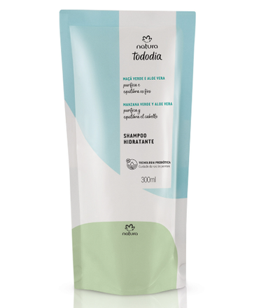 Repuesto Shampoo de Hidratación Tododia Manzana Verde y Aloe Vera 300 ml