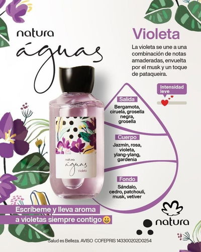 Agua de Natura Fragancia Femenina Violetas 150ml