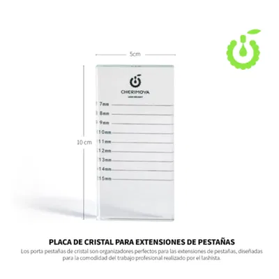 Placa de vidrio para pestañas