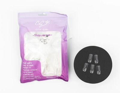 Tips soft gel square 600 pics City Girl
