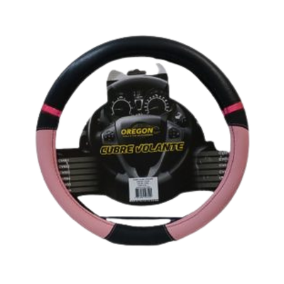 Cubre Volante Negro y Rosa 38cm