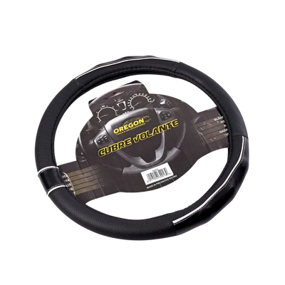 Cubre Volante Negro y Detalles Blancos 38cm