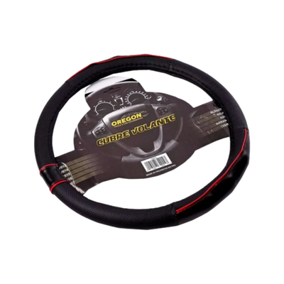 Cubre Volante Negro y Detalles Rojos 38cm