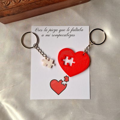 Llaveros Corazón Rompecabezas 