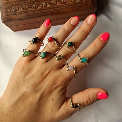 Anillos Alpaca Y Cristales 