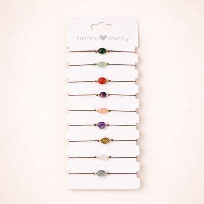 Pack X 10 Pulseras De Esferas Piedras