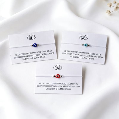 Pulseras Amuleto Ojo Turco Blancas 