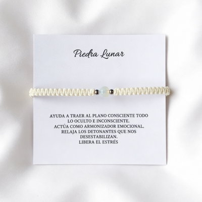 Pulsera Esferas Piedra Lunar 