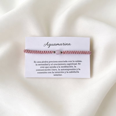 Pulsera Esferas Aguamarina 