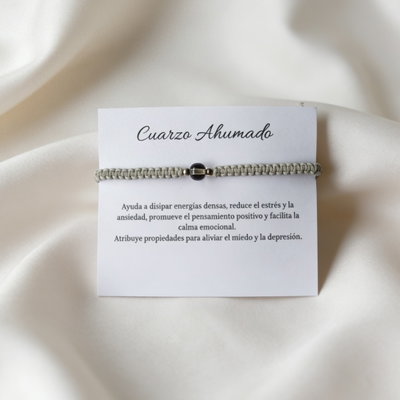 Pulsera Esferas Cuarzo Ahumado 