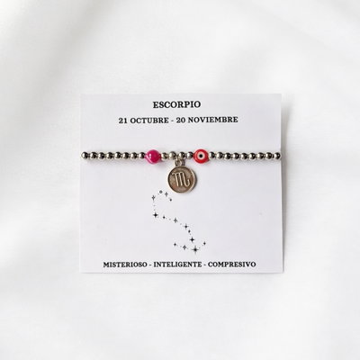 Pulsera Escorpio - Ágata Rosa 