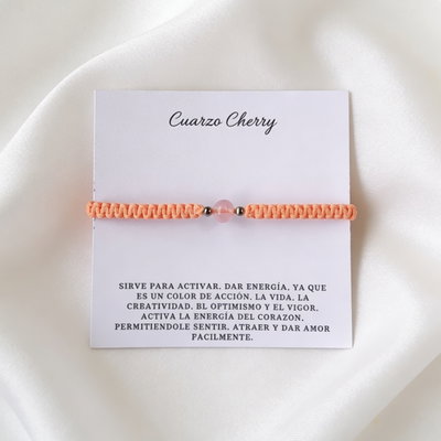 Pulsera Esferas Cuarzo Cherry 