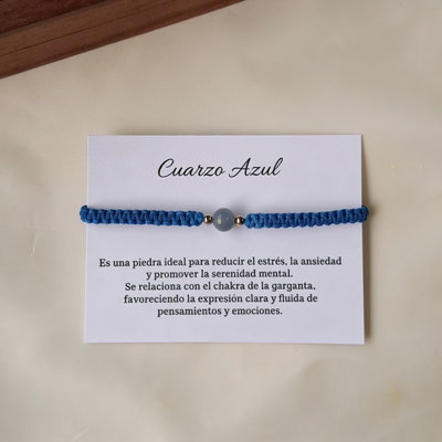 Pulsera Esferas Cuarzo Azul 