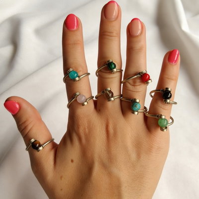 Anillos De Alpaca  Y Piedras Naturales 