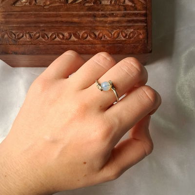 Anillo Alpaca Piedra Lunar 