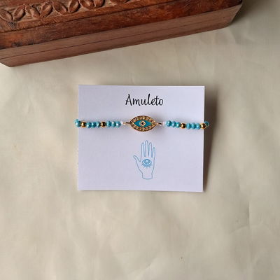 Pulseras Amuleto Ojo Turco Celeste 
