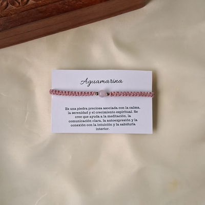 Pulsera Esferas Aguamarina 
