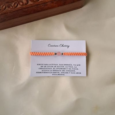 Pulsera Esferas Cuarzo Cherry 