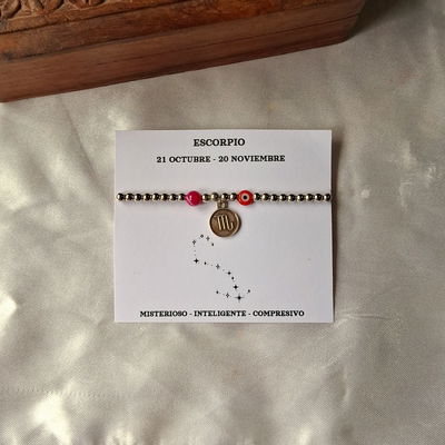 Pulsera Escorpio - Ágata Rosa 
