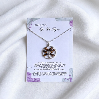Collar Árbol De La Vida Ojo De Tigre 