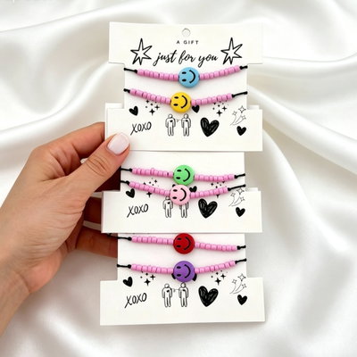 Set Pulseras Caritas 