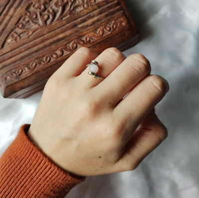 Anillo Alpaca Cuarzo Rosa