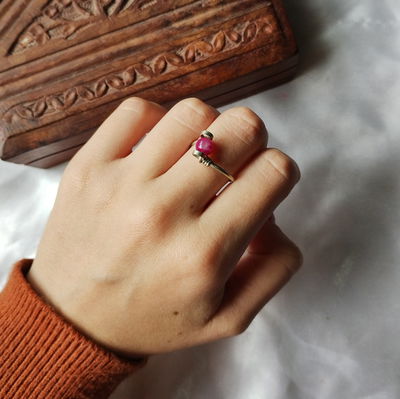 Anillo Alpaca Ágata Rosa 