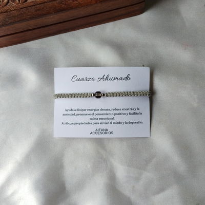 Pulsera Esferas Cuarzo Ahumado 