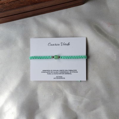 Pulsera Esferas Cuarzo Verde 