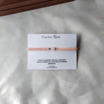 Pulsera Esferas Cuarzo Rosa
