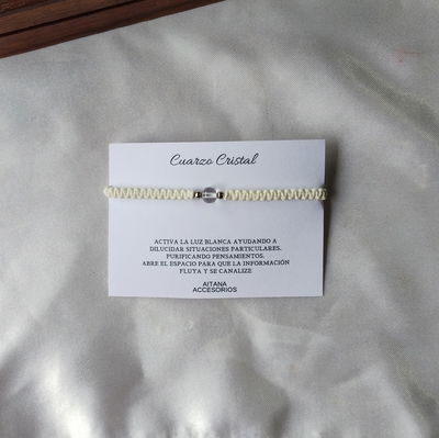 Pulsera Esferas Cuarzo Cristal 
