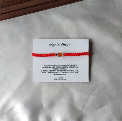 Pulsera Esferas Ágata Fuego 