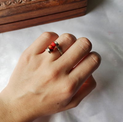 Anillo Alpaca Coral