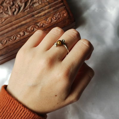 Anillo Alpaca Ojo De Tigre 