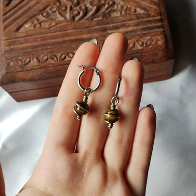 Argollas Ojo De Tigre 