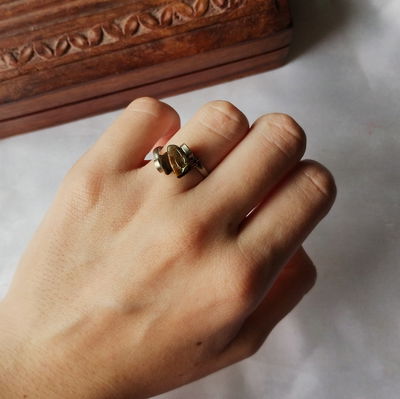 Anillo Alpaca Ojo De Tigre 