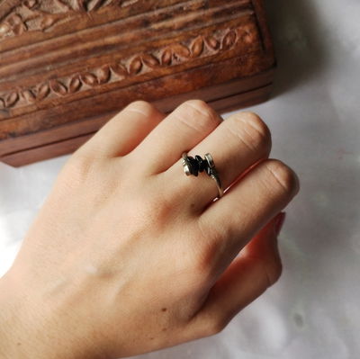 Anillo Alpaca Obsidiana 