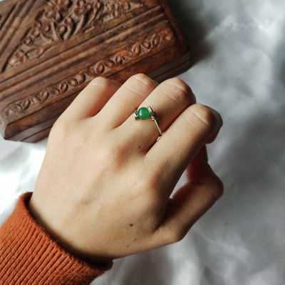 Anillo Alpaca Cuarzo Verde 