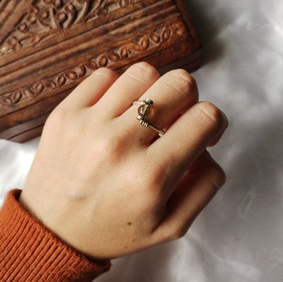Anillo Alpaca Cuarzo Ahumado 