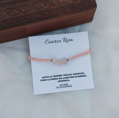 Pulsera Escallas Cuarzo Rosa 