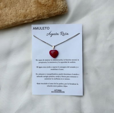Corazón Ágata Rosa 