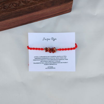 Pulsera Escallas Jaspe Rojo 
