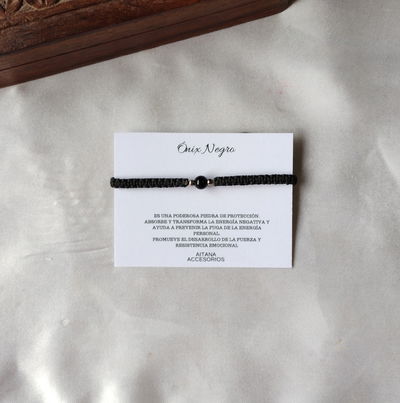Pulsera Esferas Onix Negro 