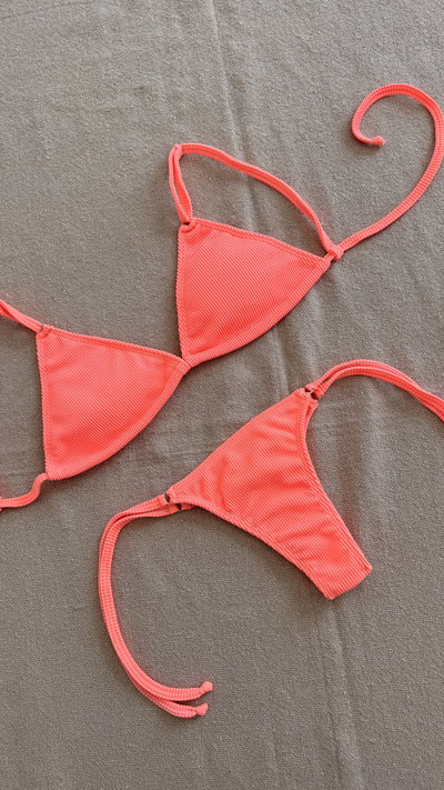 Bikini Luna Texturada Coral