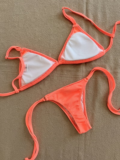 Bikini Luna Texturada Coral